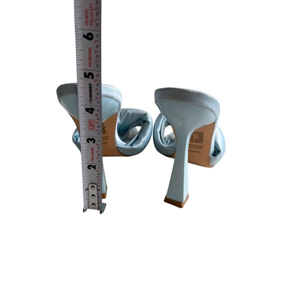 F21 Light Powder Blue Padded Pillow Strap Sandals Heels Size 7.5 - Picture 7 of 10